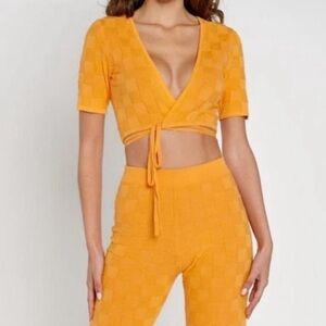 Women's Orange Wrap Top